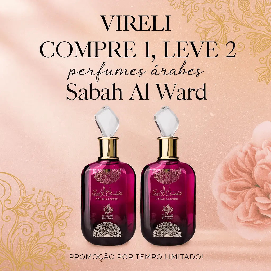 Perfume Sabah Al Ward Árabe 100ml Feminino - Compre 1 Leve 2