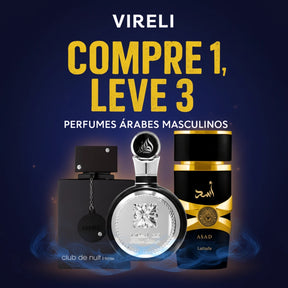 Compre 1 leve 3 Perfumes Árabes Masculinos (Asad Lattafa,Club de Nuit, Fakhar Black)